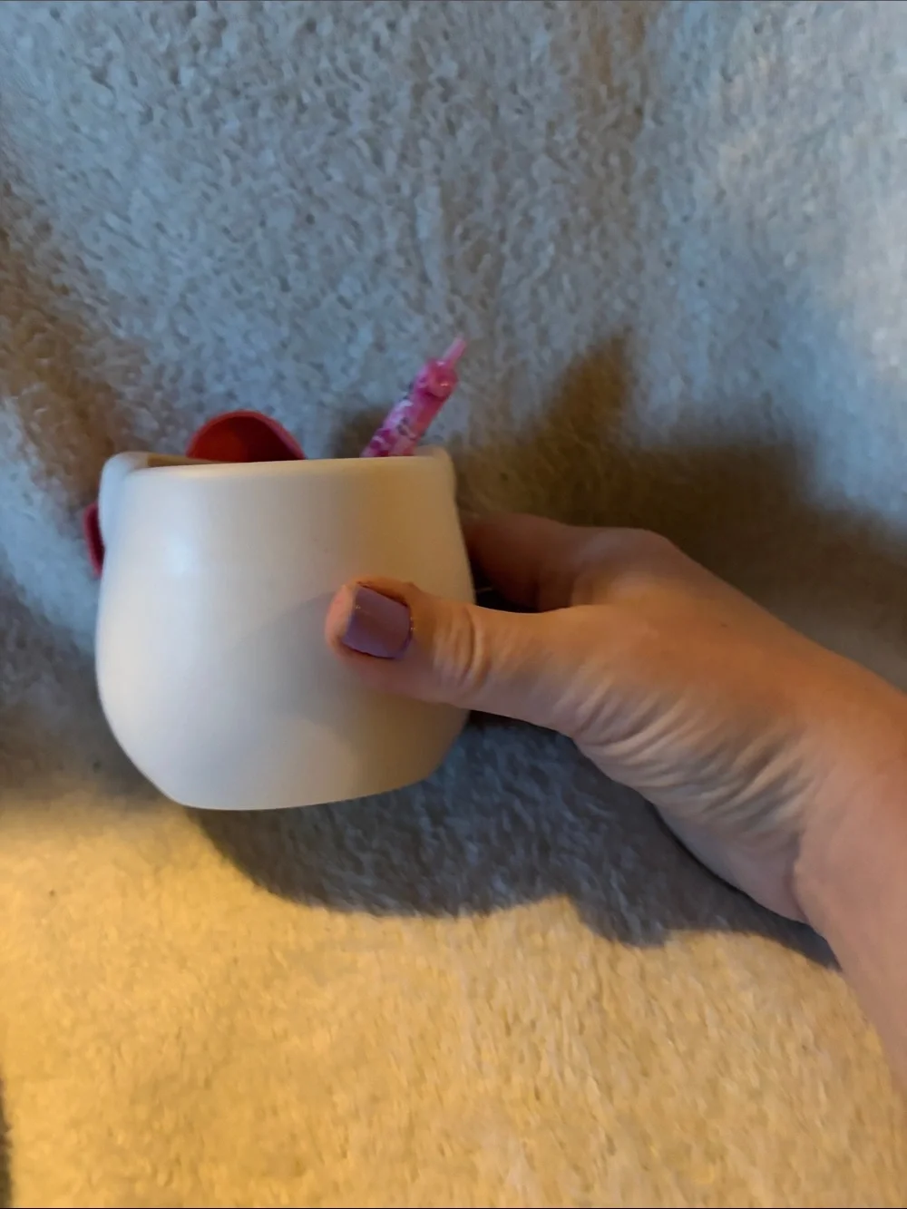 Hello Kitty White Face Organizer with Pink Bow